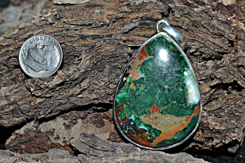 Chrysocolla Necklace Handmade Jewelry Silver Jewelry Chrysocolla Pendant Pendant Chrysocolla Silver Pendant Chrysocolla Jewelry