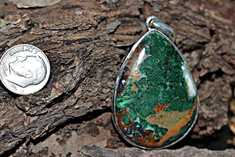 Chrysocolla Necklace Handmade Jewelry Silver Jewelry Chrysocolla Pendant Pendant Chrysocolla Silver Pendant Chrysocolla Jewelry