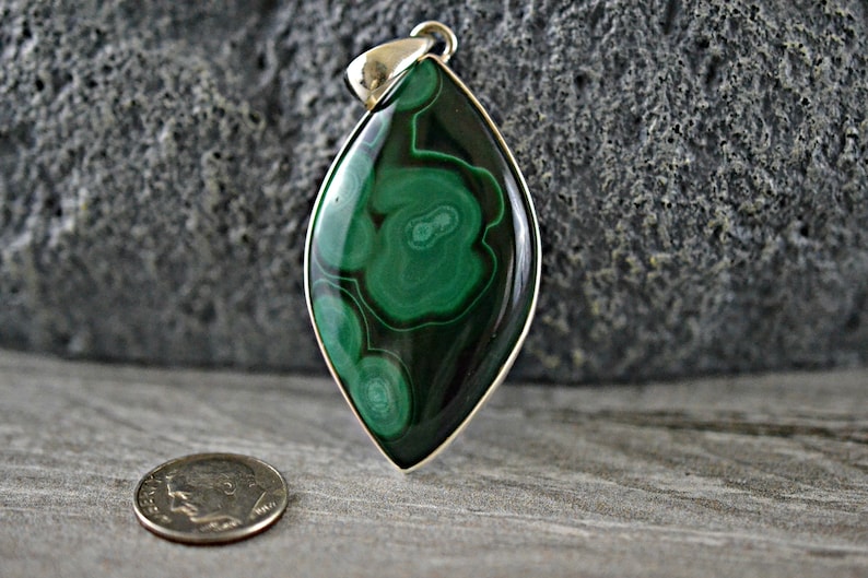 Malachite Necklace. Malachite Silver Pendant Malachite Jewelry Malachite Pendant Malachite