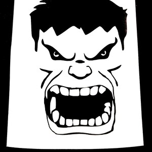 DIY Incredible Hulk Face Vinyl Decal Cartoon Hero Notebook Tablet Decal Car Window Decal Cell Phone Decal Drinkware Decal Canvas Frame It