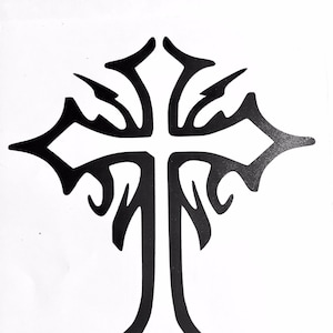 DIY Cross Vinyl Decal. Religion, Cross, Pointed Tips, Laptop, Cell Phone, Tablet, Car Window, Glassware, Drinkware, Frame It, Wall Decal