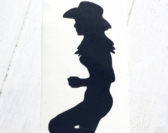 DIY Cowgirl Decal cut from Vinyl