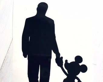 DIY A Man and His Mouse Vinyl Decal, Car Window Decal, Laptop Decal, Cell Phone, Frame it, Mouse, Silhouette Decal