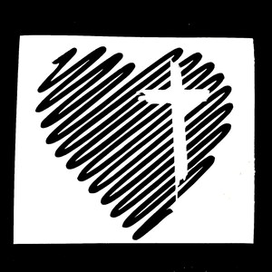 DIY Heart Vinyl Decal, Cross,
