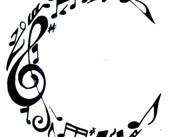 Hand crafted mosaic music notes clef symbol wall art plaque mirror