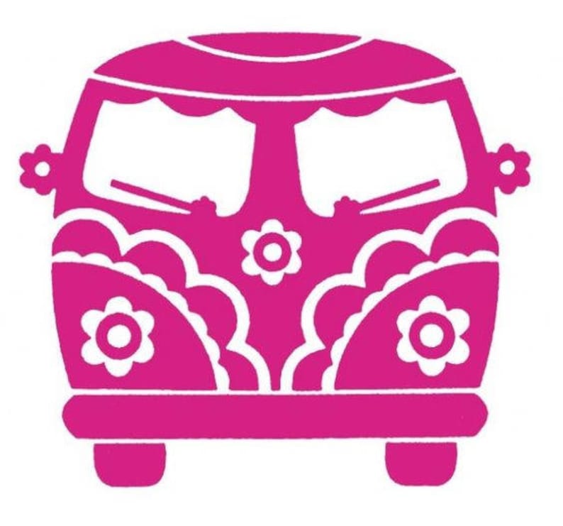 DIY Hippy Chick VW Van Vinyl Decal Laptop Tablet Cell Etsy