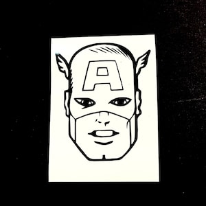 DIY Captain America's Face Vinyl Decal Cartoon Hero Notebook Tablet Decal Car Window Decal Cell Phone Decal Drinkware Decal Canvas Frame It