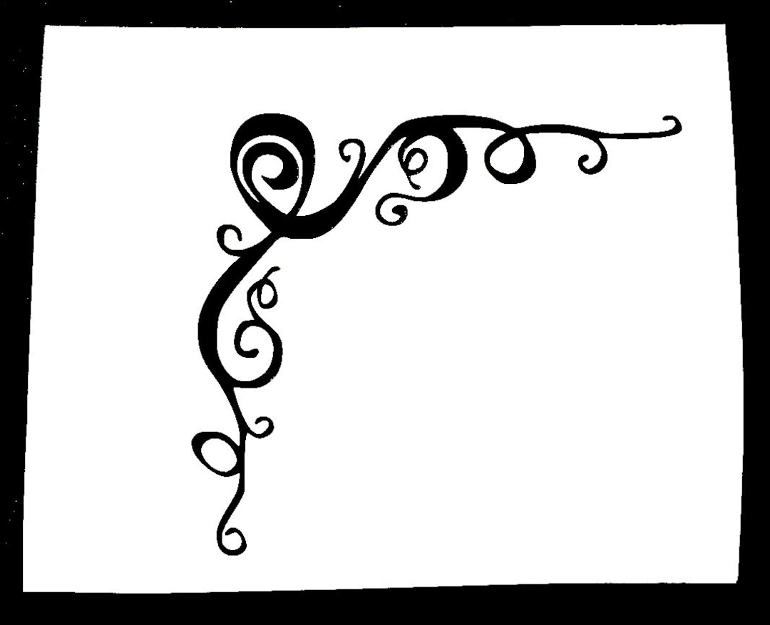 DIY Corner Scroll Vinyl Decal Car Window Decal Laptop Decal Tablet