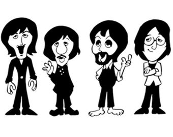 DIY Beatles Vinyl Decal, Cartoon Character, Laptop Decal, Tablet Decal, Yeta Mug Decal, Music Lover, Beatle Fan Decal, Car Window Decal