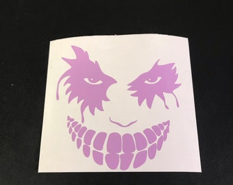 DIY Joker's Face Vinyl Decal. Choose Size, Choose Color, Laptop Decal, Car Window Decal, Tablet Decal, Cell Phone Decal, Glass Drinkware