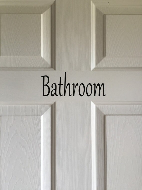DIY Bathroom Vinyl Door Decal Home Decor Vinyl Decal - Etsy