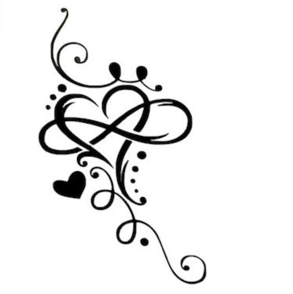 Red Pink White or Black Vinyl Car Window Cutout of Music Heart with saying