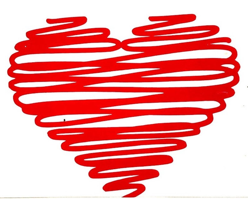 DIY Squiggle Line Heart Vinyl Decal Coffee Cup Car Window Etsy