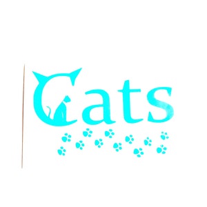 DIY Vinyl Decal, Cat Sitting on the Word Cats, Paw Prints, Cat Lover, Laptop, Cell Phone, Tablet, Car Window, Drinking Cup, Picture Frame