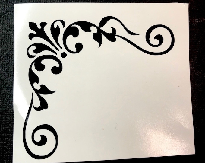 DIY Corner Scroll Vinyl Decal Car Window Decal Laptop Decal Tablet
