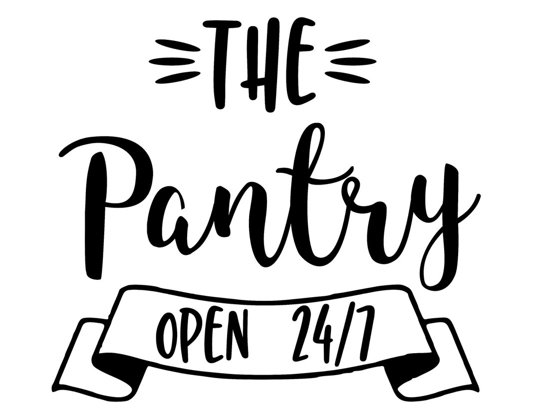 DIY the Pantry Open 24/7 Vinyl Decal Panty Door Decal Kitchen Wall