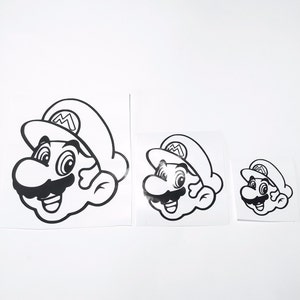 DIY Vinyl Decal. Choose Size, Choose Color Vinyl, Mario, Mario Brothers, Gamer, Laptop Decal, Tablet Decal, Car Window Decal