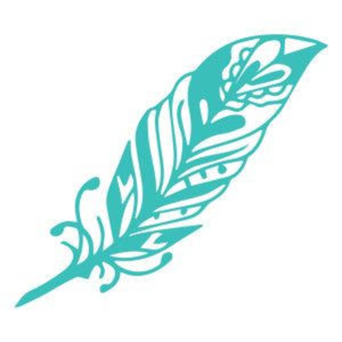 DIY Feather Vinyl Decal. Choose Size Choose Color Laptop Etsy