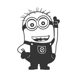 DIY Minion Vinyl Decal, Despicable Me, Cartoon Character, Tom Minion, Car Window Decal, Laptop Decal, Tablet Decal, Drinkware Decal