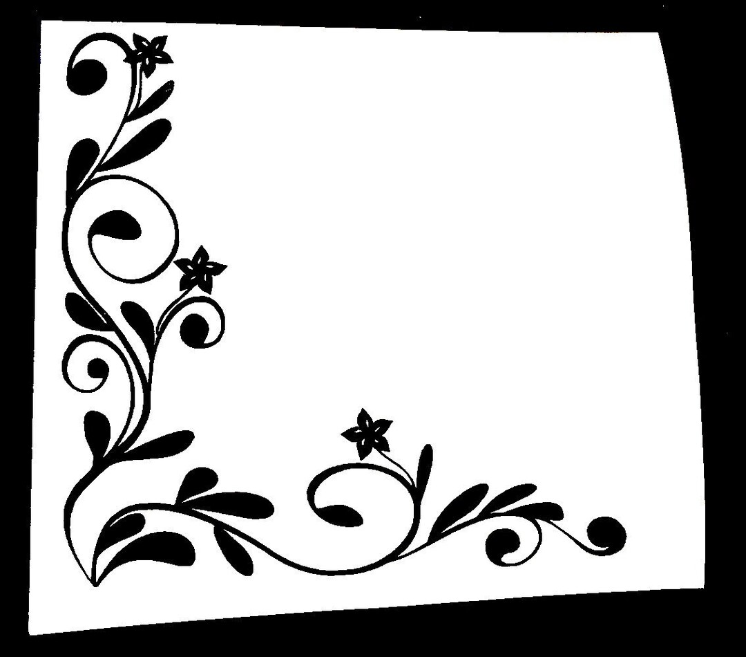 DIY Corner Scroll Vinyl Decal Car Window Decal Laptop Decal Tablet