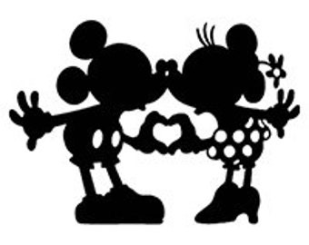 DIY Mickey & Minnie Nose Kissing Vinyl Decal, Car Window, Laptop Decal, Stainless Steel Mug, Drinkware Decal, Disney Lovers, Mickey, Minney