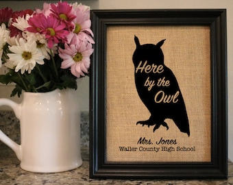 Ag Teacher Burlap Print - Owl - Advisor Gift
