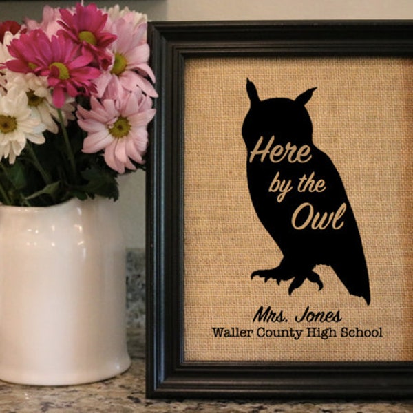 Ag Teacher Burlap Print - Owl - Advisor Gift