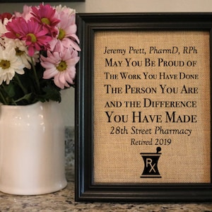 Pharmacist Retirement Print - Pharmacy Manager Retirement Gift - Pharmacy Employee Gift