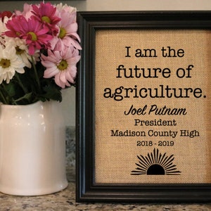 Set of 6 Ag Ed Student Burlap Print - Ag Student Gift