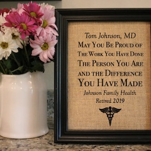Doctor Retirement Custom Print - Custom Retirement Gift - Physician Retiring - MD - PA