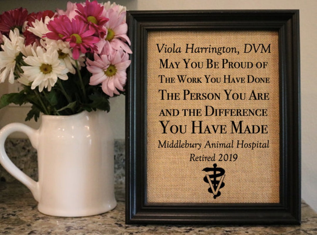 Veterinarian Retirement Custom Print Vet Tech Retirement Gift Vet