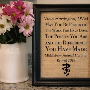 Veterinarian Retirement Custom Print - Vet Tech Retirement Gift - Vet Assistant Gift