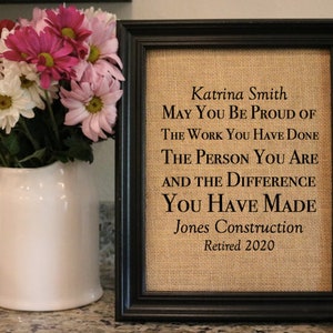 Retirement Gift Customized Print - Custom Retirement Gift - Employee Retiring