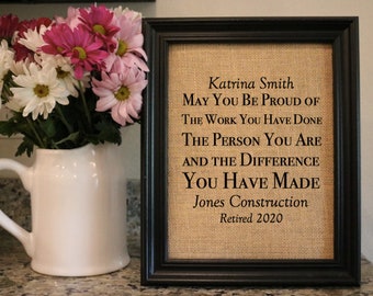 Retirement Gift Customized Print - Custom Retirement Gift - Employee Retiring