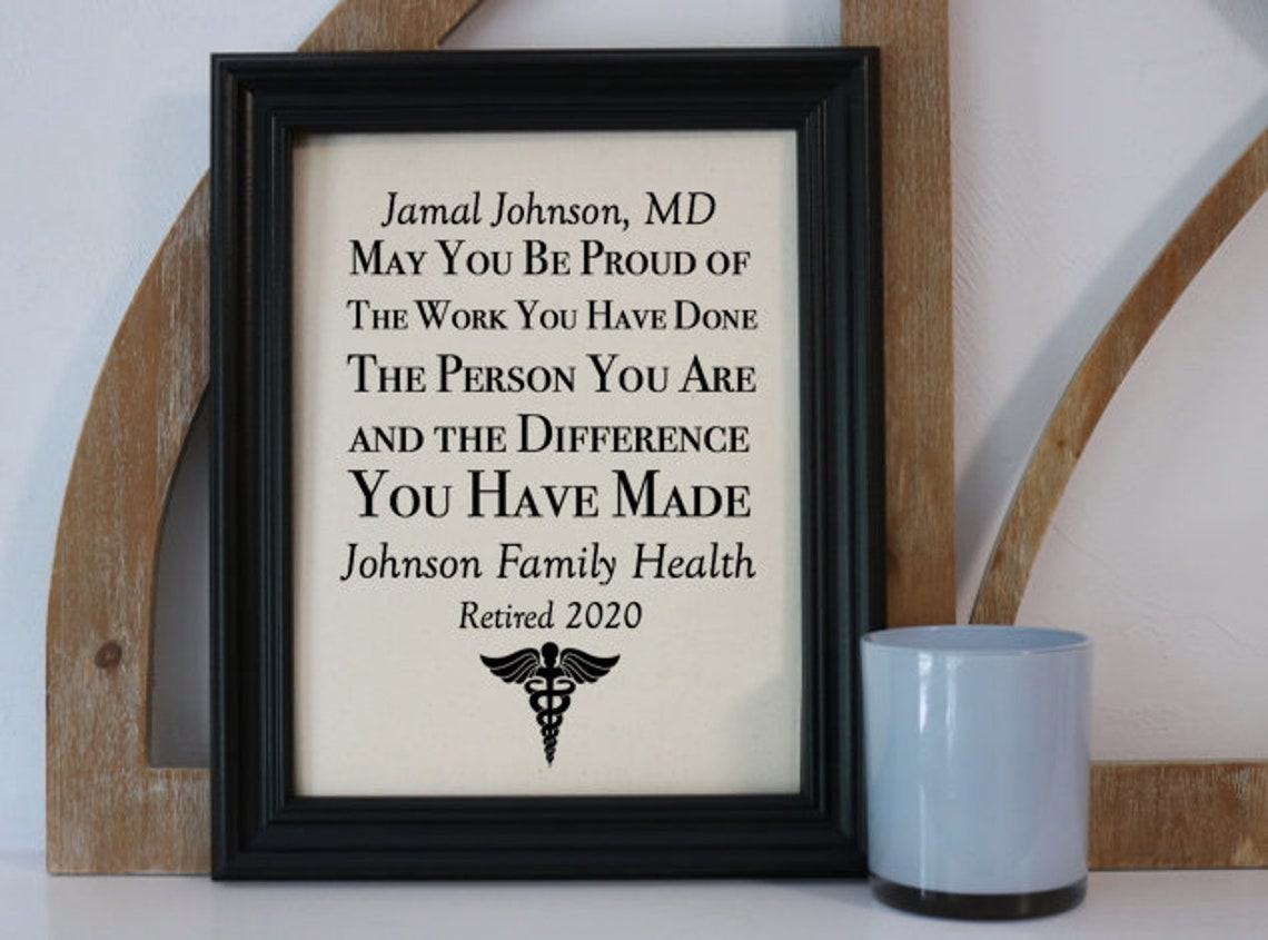 Doctor Retirement Canvas Print Custom Retirement Gift Etsy