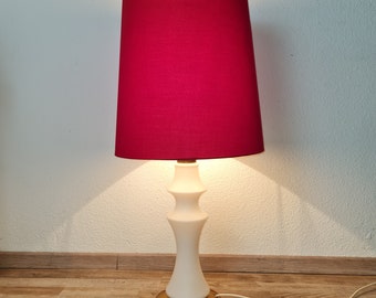 Floor lamp 70s vintage red shade milk glass base glass mid century lamp brass