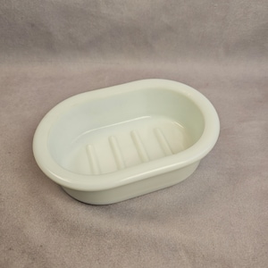 Art Deco opal glass soap dish antique NOS frosted glass vintage as new