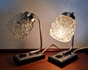 Lámpara de noche Mid Century set cromo negro lámparas de noche de la década de 1960