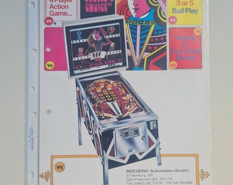 Original Williams Dealers Choice Pinball Flyer pinball advertisement