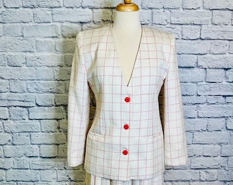 Vintage Pink and White Suit