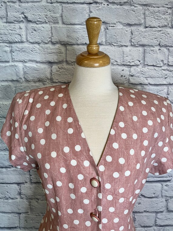 Pink Polka Dot Vintage Dress - image 7