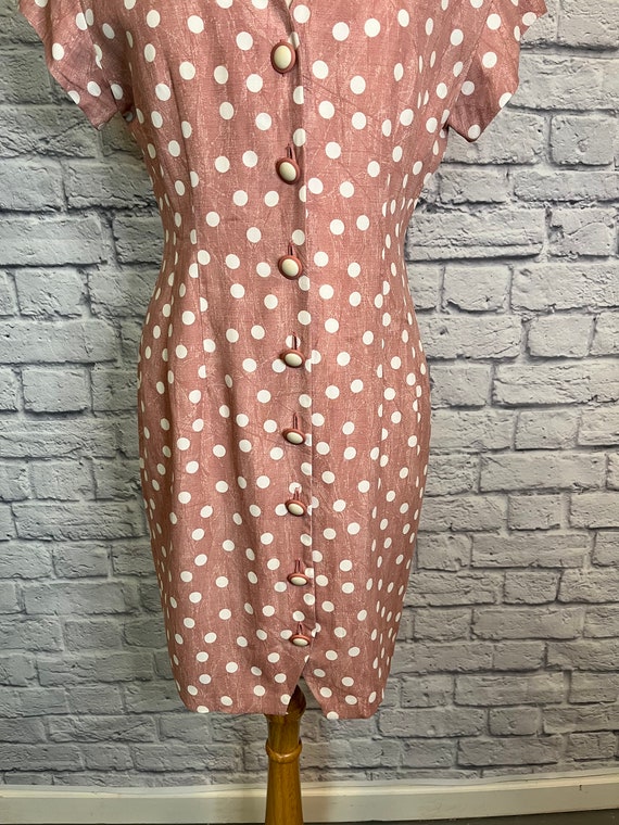 Pink Polka Dot Vintage Dress - image 5