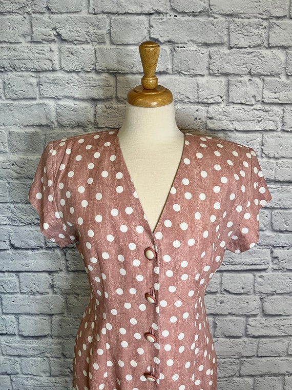 Pink Polka Dot Vintage Dress - image 2