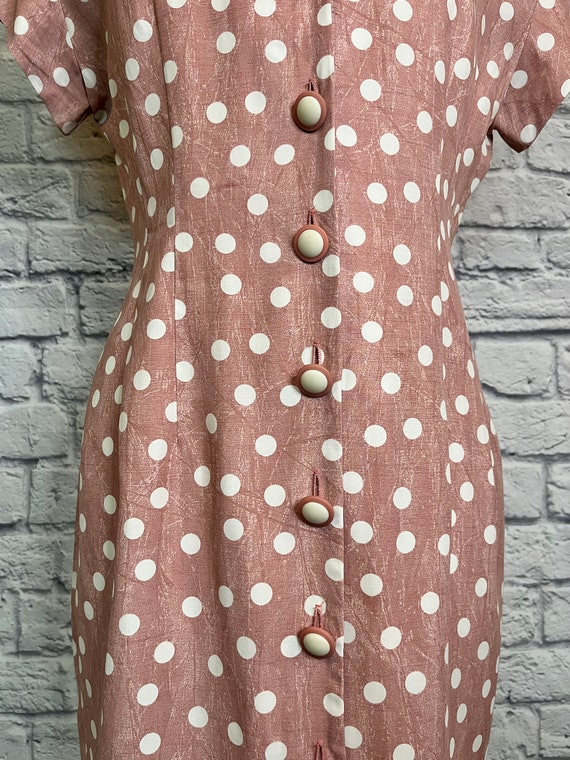 Pink Polka Dot Vintage Dress - image 10