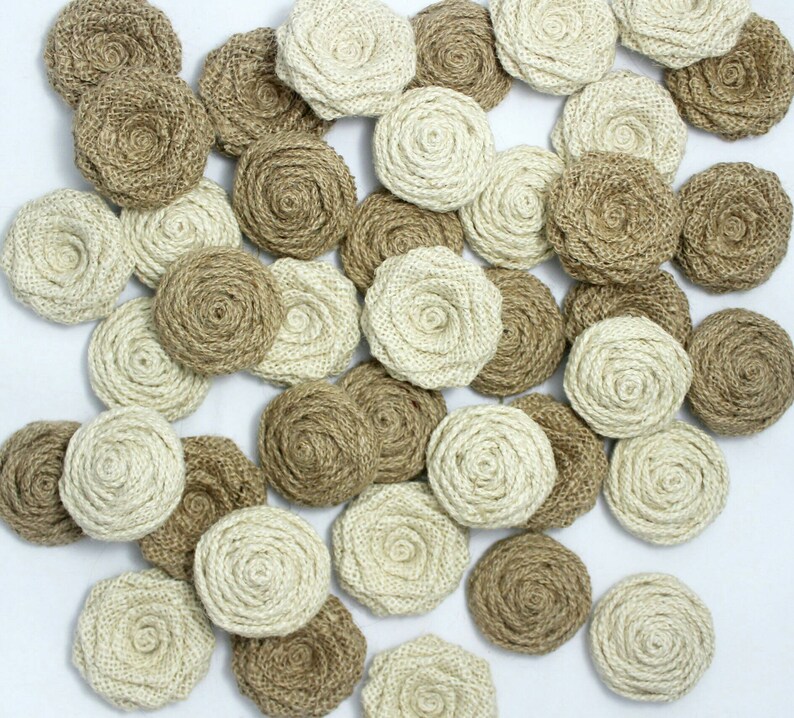 Burlap Flowers Bulk Jute Fabric Flowers Hessian Flower Etsy