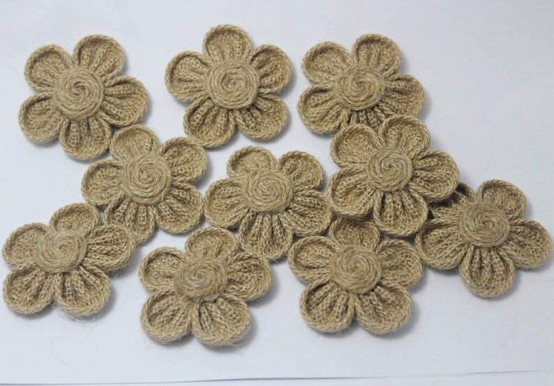 Bulk Burlap Flowers Jute Fabric Flowers for Wreath Etsy