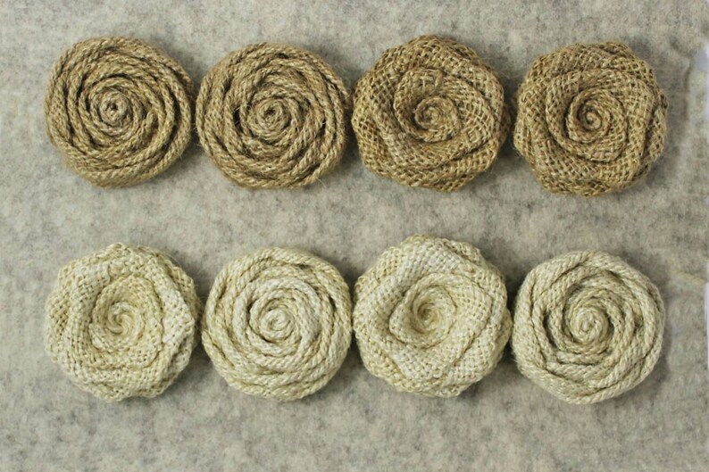 Burlap Flowers Bulk Jute Fabric Flowers Hessian Flower Etsy