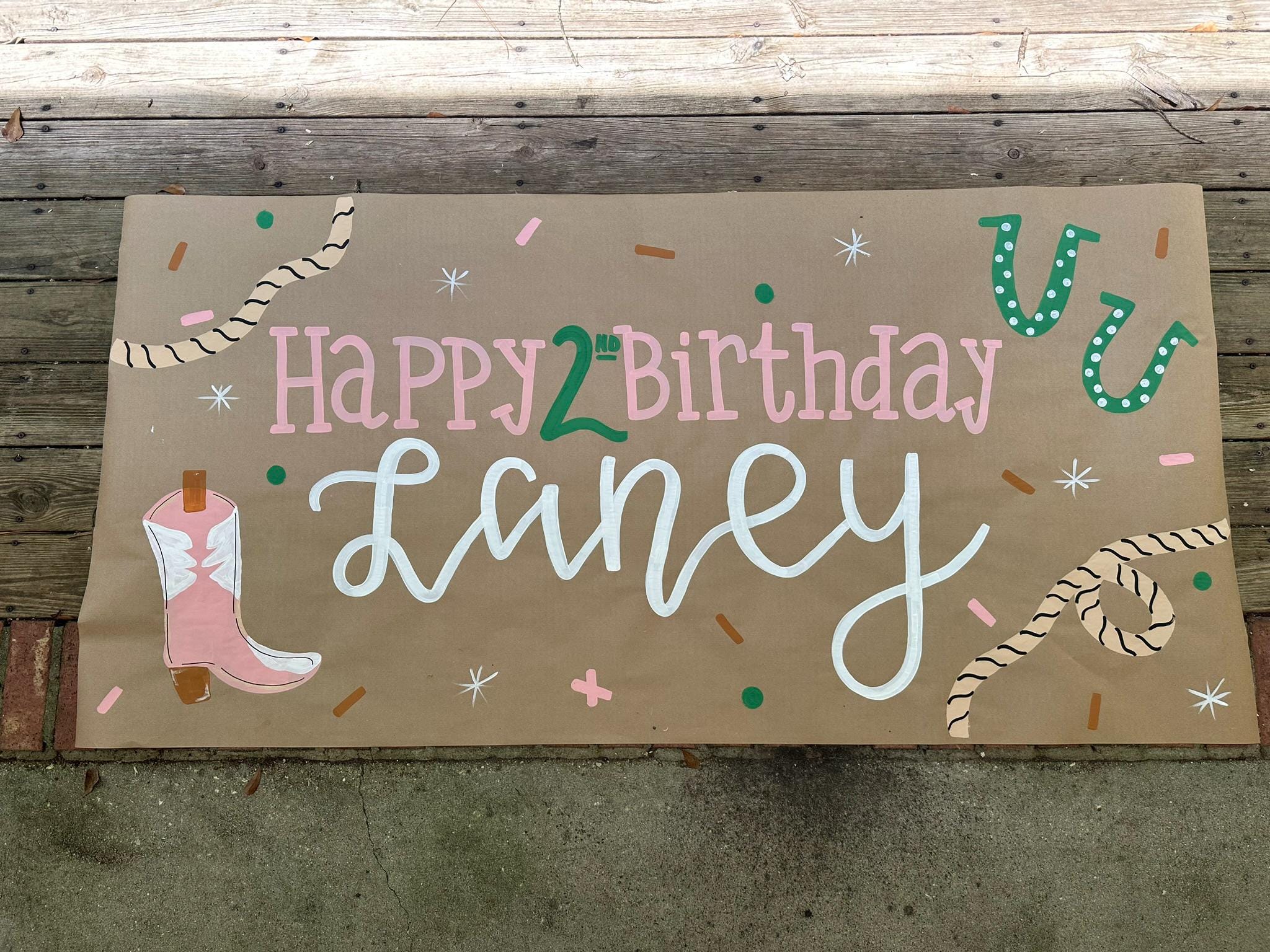 Twenty First Banner Painted Banner,kraft Paper Banner, Custom Hand Painted, Party Banner ...