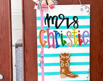 Attachment Notebook Teacher Door Hanger Interchangeable Seasonal Classroom Apple School