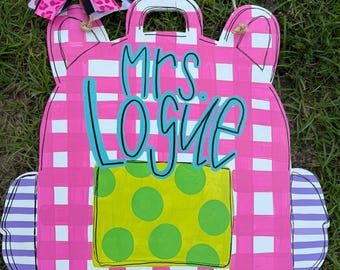 School Bookbag Backpack Teacher Door Hanger